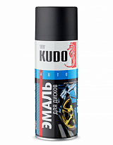 KUDO KU-5206 Эмаль для дисков черная матовая 520мл 1/6шт